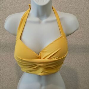 Source Unknown Yellow Halter Bikini Top